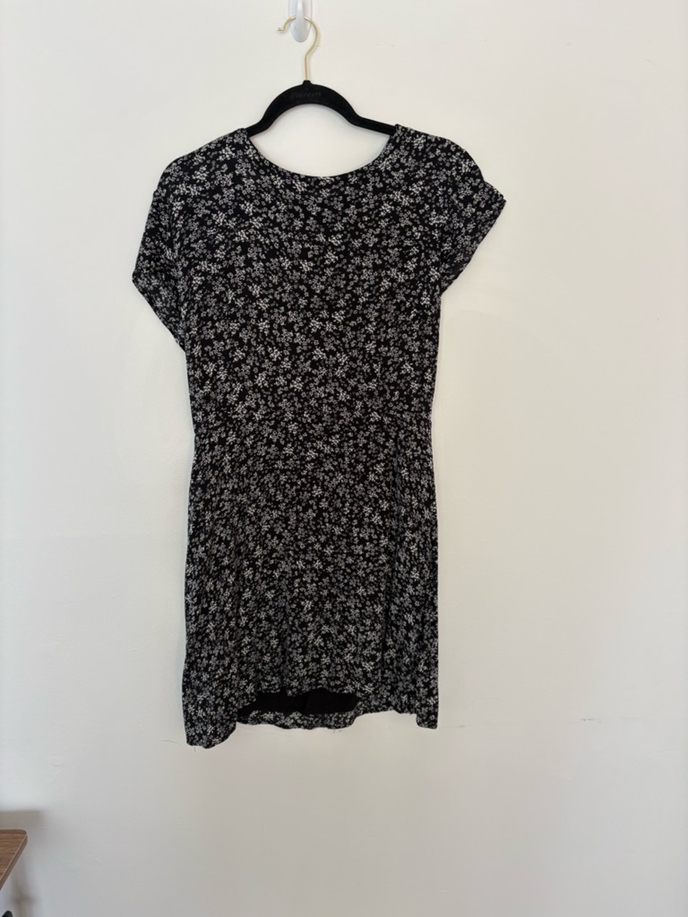 Dynamite Black Mini Dress with White Floral Print